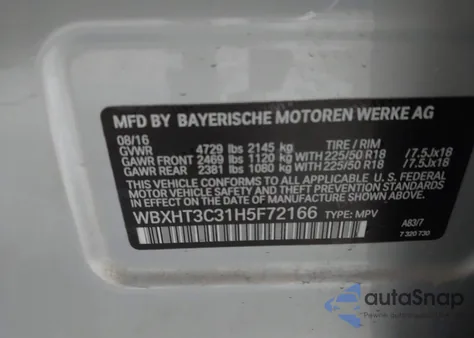 2017 BMW X1 xDrive28I z USA, uszkodzony, nr VIN WBXHT3C31H5F72166